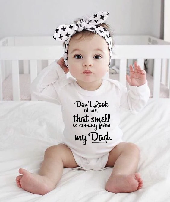 Не смотрите на меня что запах поступает от моего отца Забавный принт комбинезон