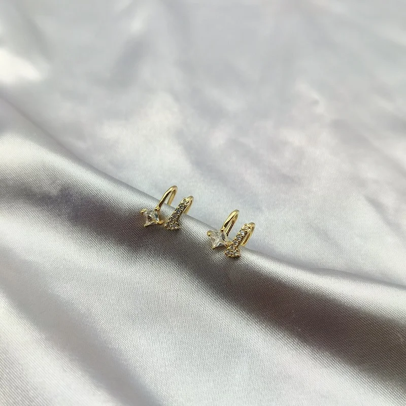 

Dainty Clip Earrings Simple Style Sprkle Luxury Golden Fashion Jewelry For Men Women Boy Girl Gift Accessories 2022 New Trend