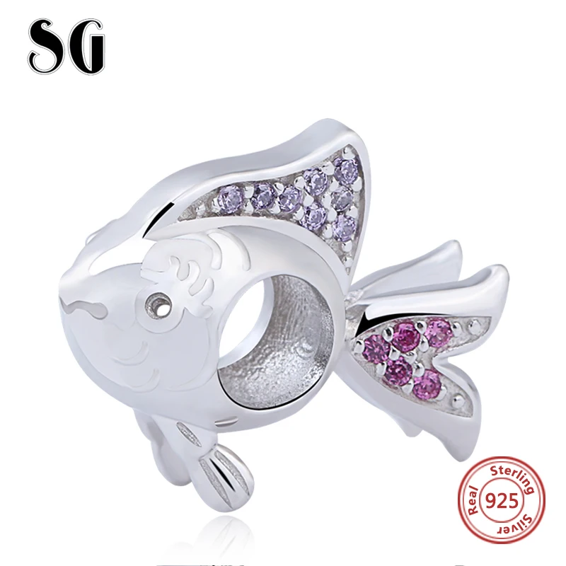 Бусина-Шарм Морская рыба из серебра 925 пробы для браслета | Украшения и аксессуары