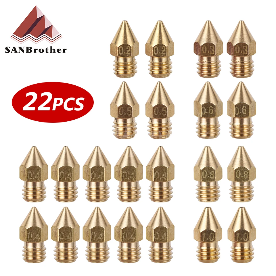 

3D Printer Nozzles MK8 Extruder Nozzle Extruder Print Head 1.75mm for 3D Printer Anet A8 Makerbot MK8 Creality CR-10 Ender 3