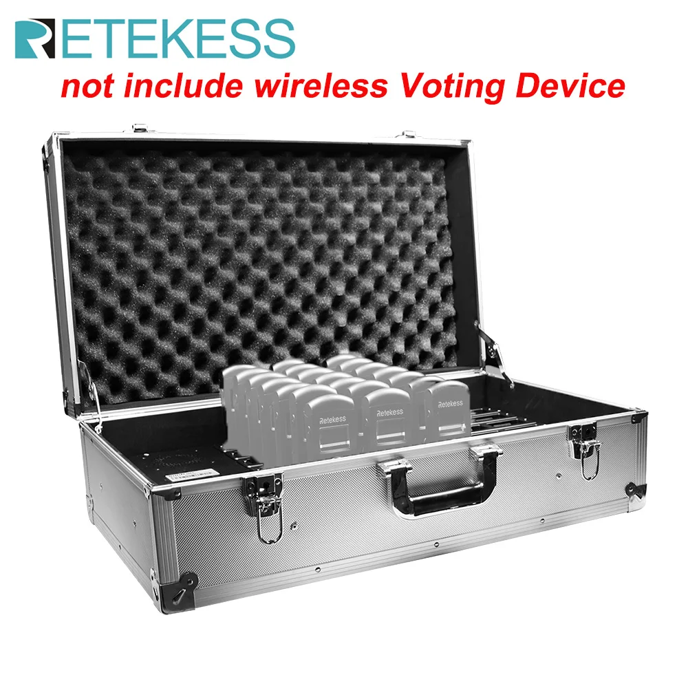 

Retekess T148 Silver 42 Slots Wireless Voting Charging Case for Wireless Conference Voting System with Overload Protection F9411