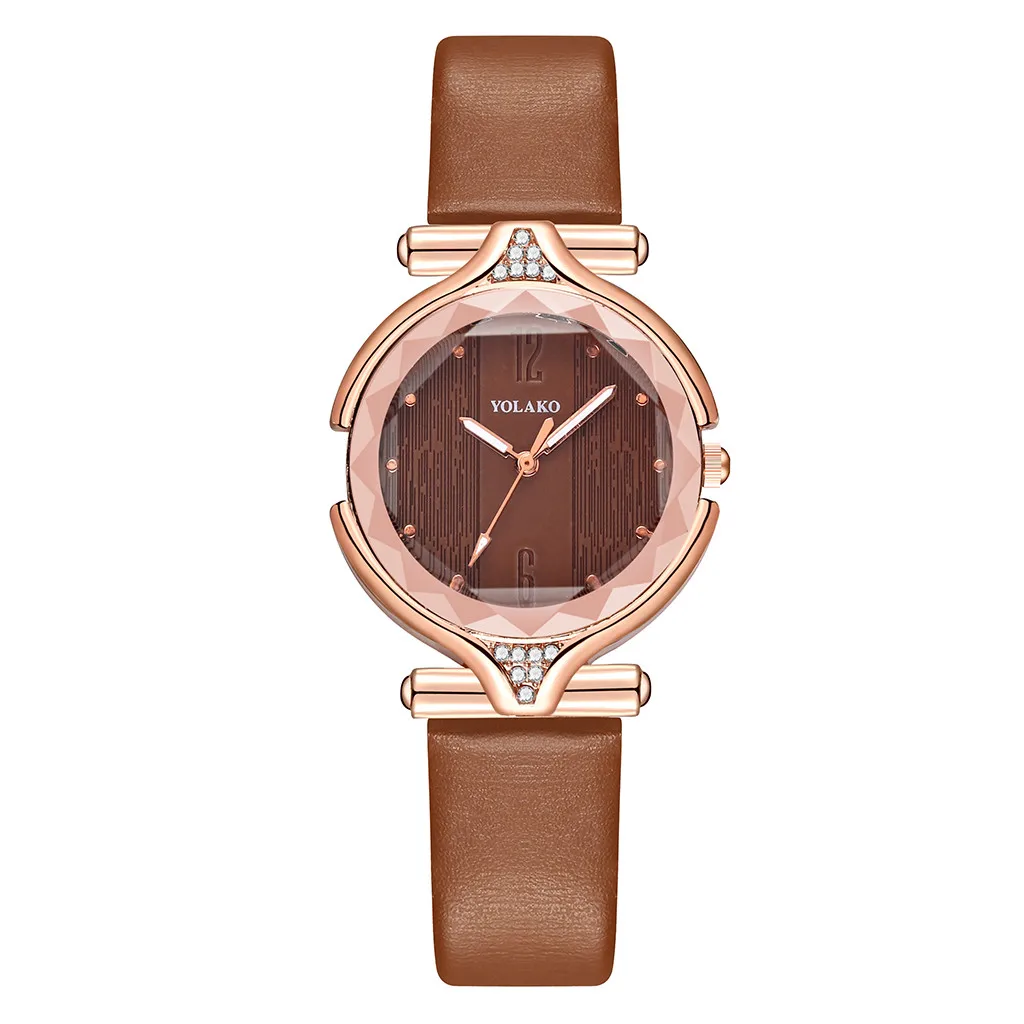 

new YOLAKO Women's Casual Quartz Leather Band Newv Strap Watch Analog Wrist Watch часы женские наручные relojes para mujer
