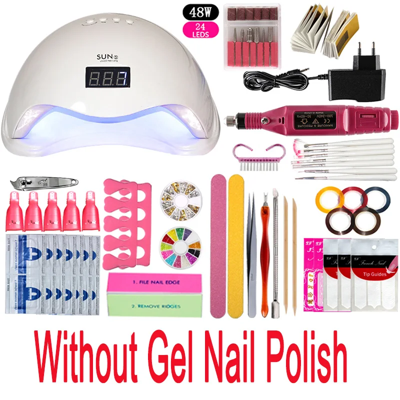 12 шт. набор гель лака для ногтей Набор УФ светодиодный светильник Сушилка с
