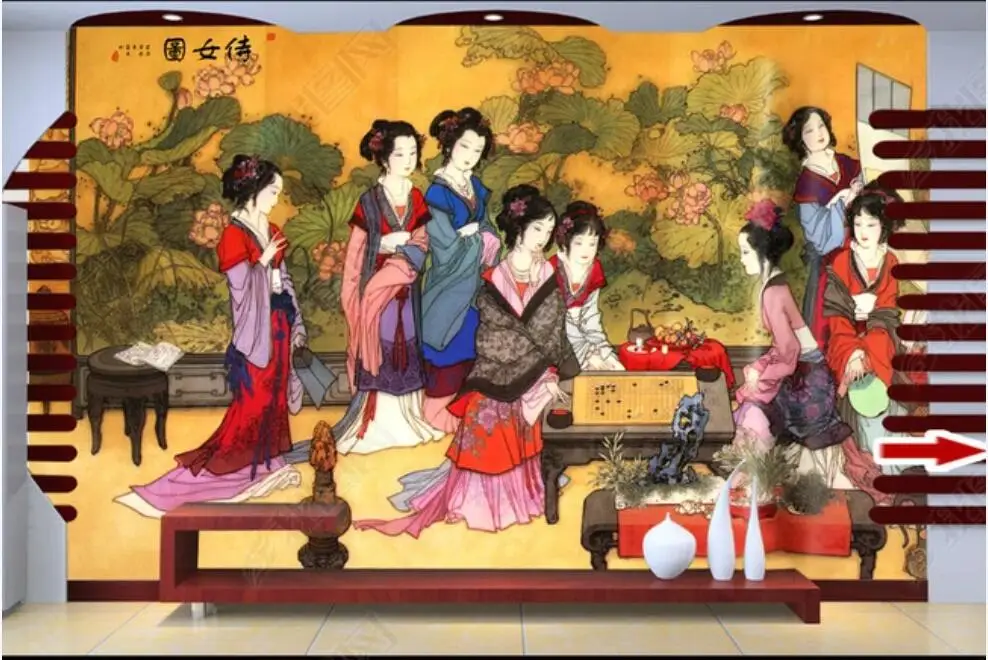 

3d wallpaper for walls in rolls home decor Ancient paintings of beautiful women custom mural Photo wallpaper 3d living room