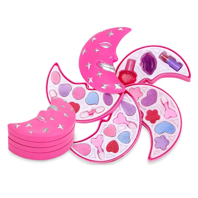 

Children Makeup Toys Nail Polish Eyeshadow Lipsticks Lip Glaze Kits Simulation Princess Cosplay Plastic Tool Girls Safe