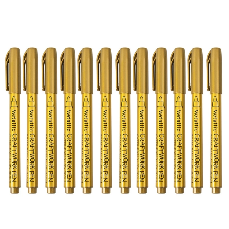 

2Pcs Acrylic Paint Pens for Rock Stone Ceramic Glass Wood Scrapbooking Painting Gold/Silver Acrylic Paint Maker Kit