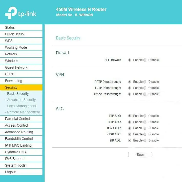 Беспроводной маршрутизатор TP LINK TL-WR940N 450M с английской прошивкой для домашних сетей и репитеров TPLINK.