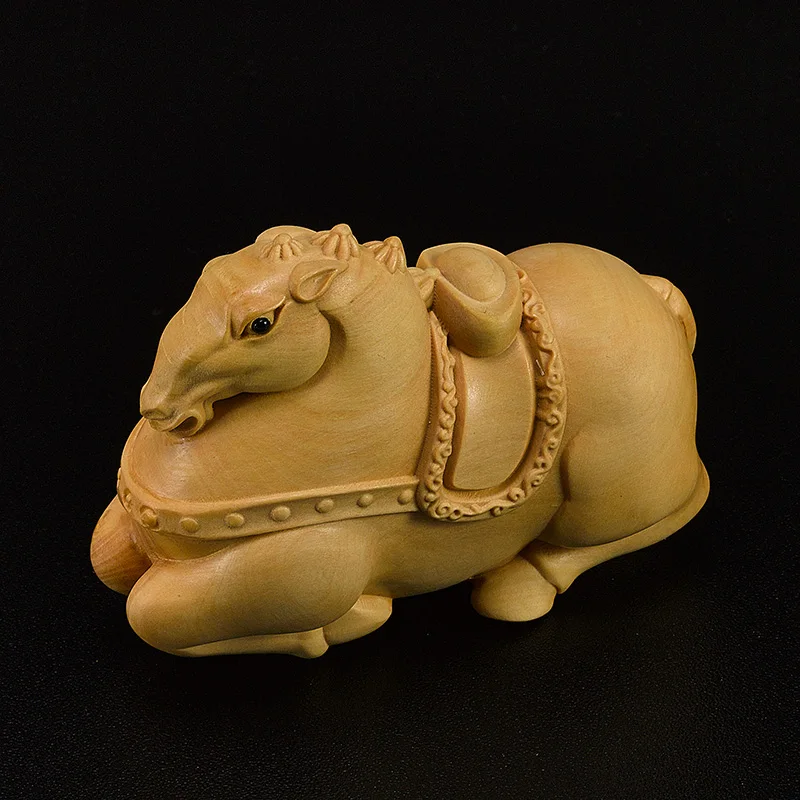 

Самшита 7 см Деревянная Лошадь статуя в форме знака зодиака Feng Shui Гостиная Lucky Скульптура украшения сразу богатый домашний декор