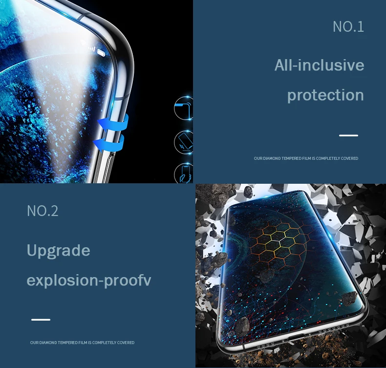 Защита экрана для Oppo Find X2 Pro стеклянная пленка 9D полное закаленное стекло