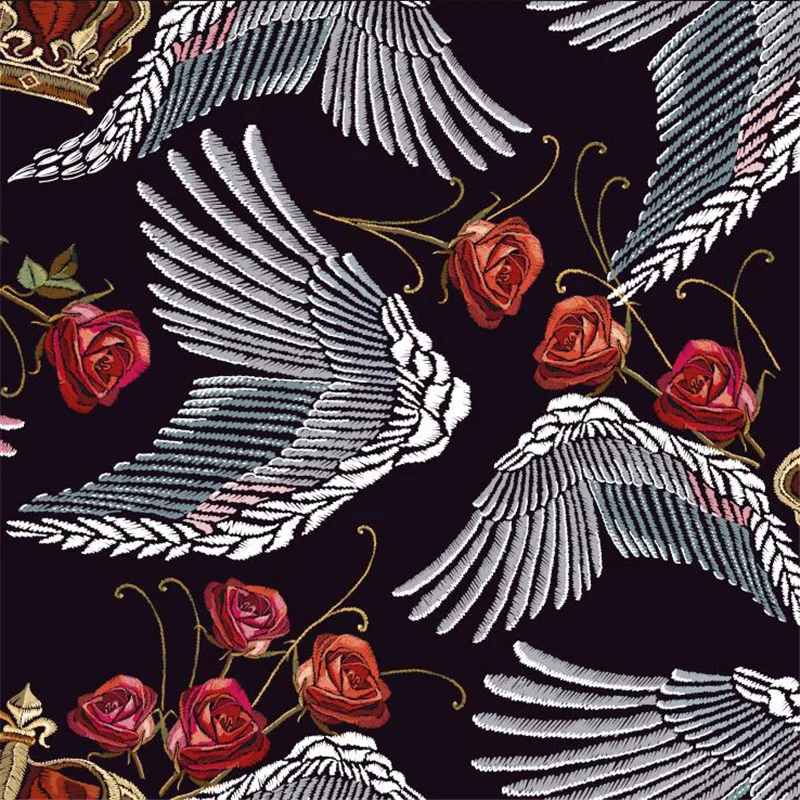 

145cm*100cm Spandex swimsuit fabric custom crown image printing high-end floral fabric ladies shirt DIY clothing patchwork