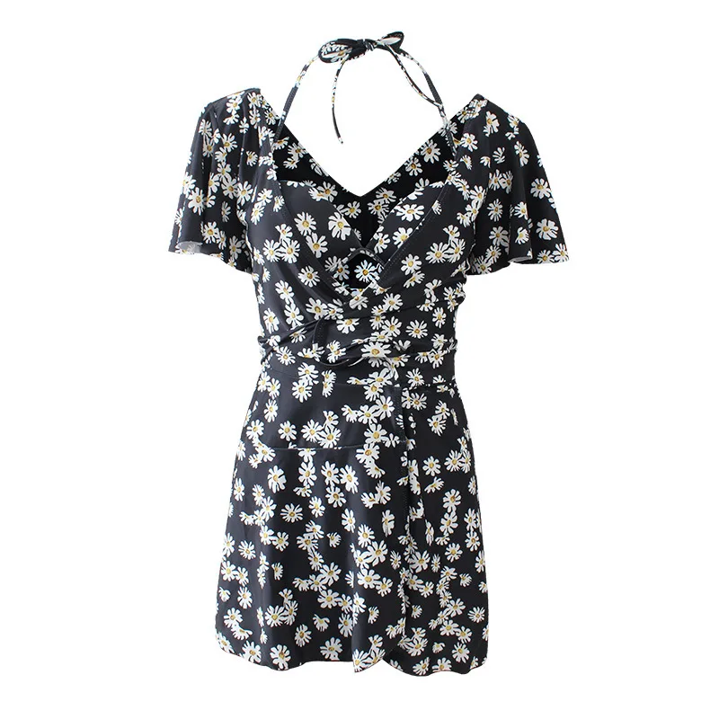 

Swimsuit Women 1 Piece 2021 Rashguard Korean Big Size One Plus Swimwear Neck Sexy Floral Skirt Female Hot Swim Fei Little Pure