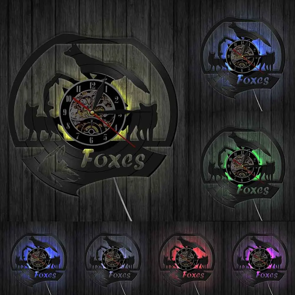 Настенные часы с изображением диких животных лисы современный дизайн настенные