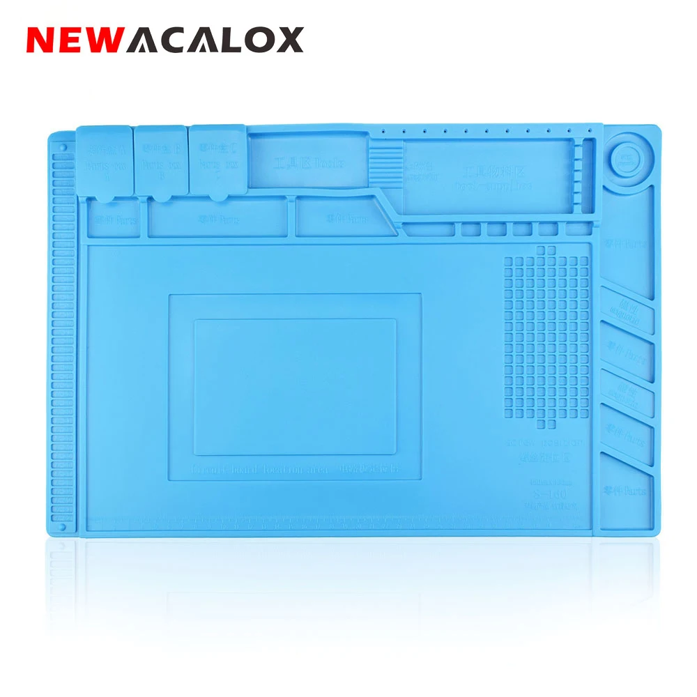 NEWACALOX 45x30 см теплоизоляционная силиконовая прокладка настольная Магнитная паяльная станция из кремнезема