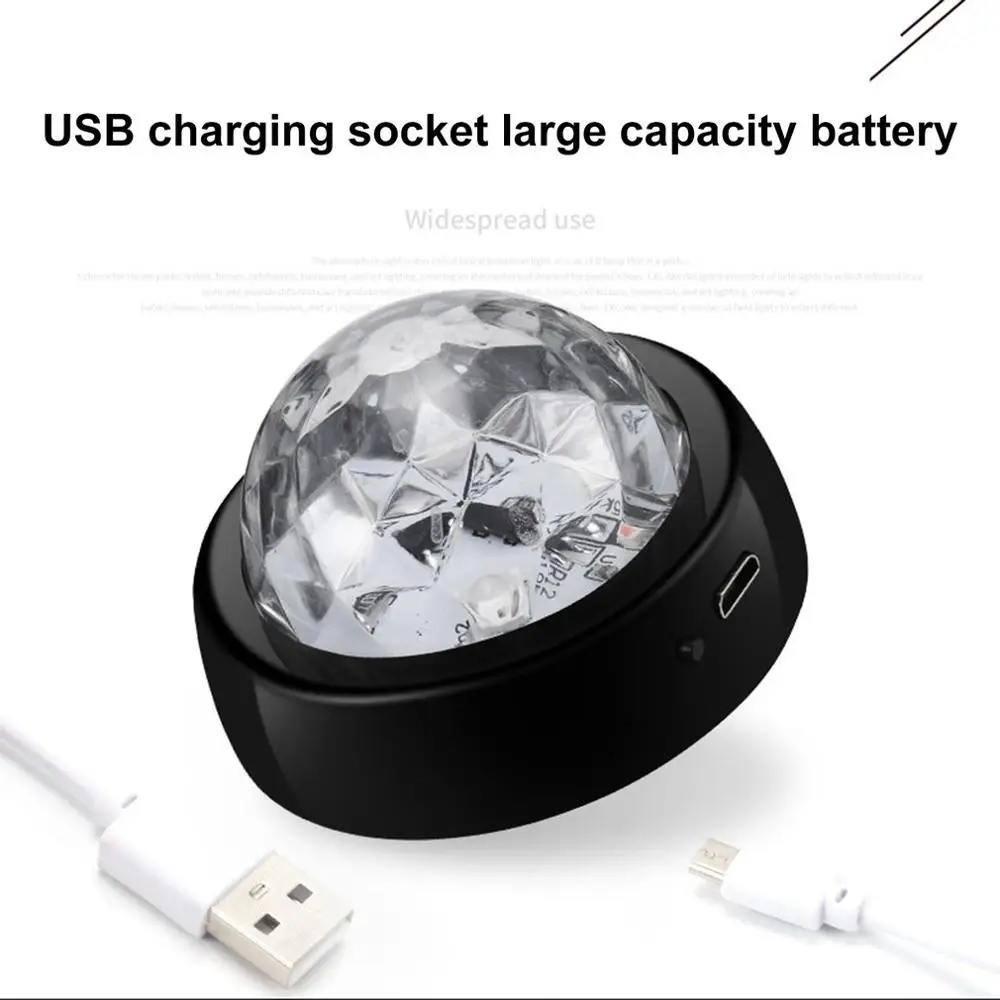 Светодиодный USB автомобильный атмосферный светильник со звуковым управлением