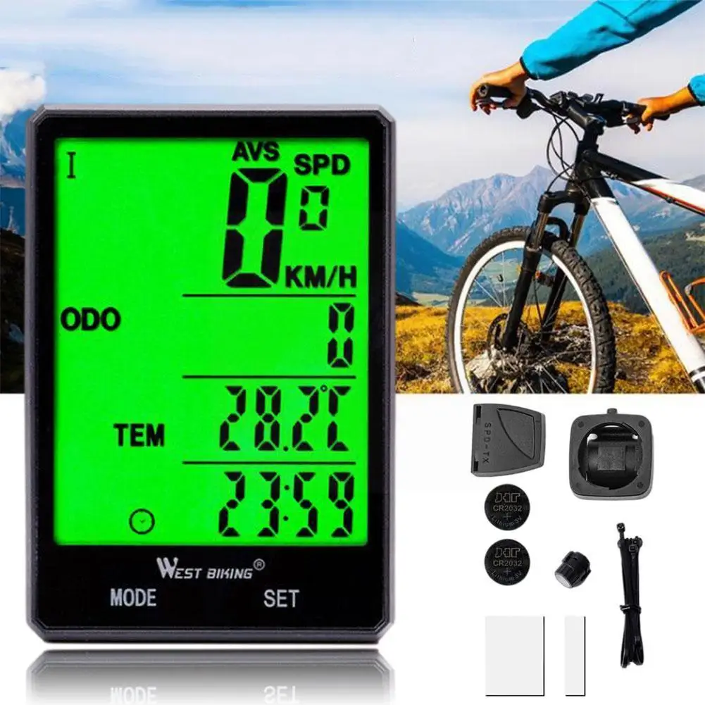 

2.8" Large Screen Bicycle Computer Wireless / Wired Stopwatch Cycling Waterproof Computer Speedometer Bike MTB Odometer Q5X1