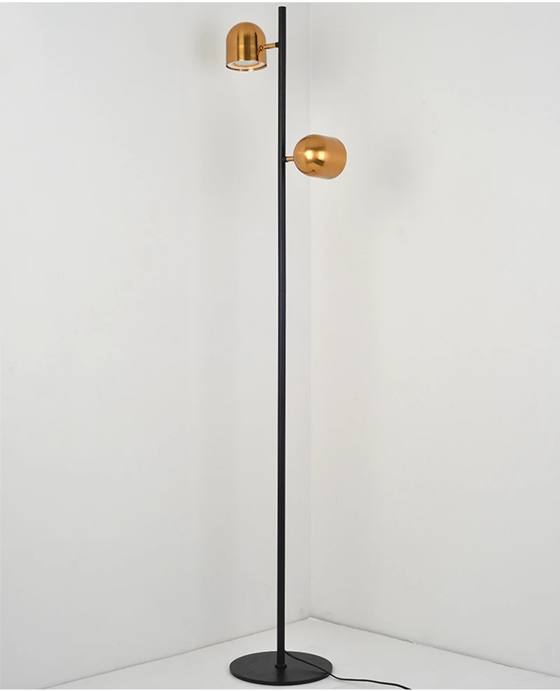 Роскошная золотая металлическая напольная лампа черное основание крепеж