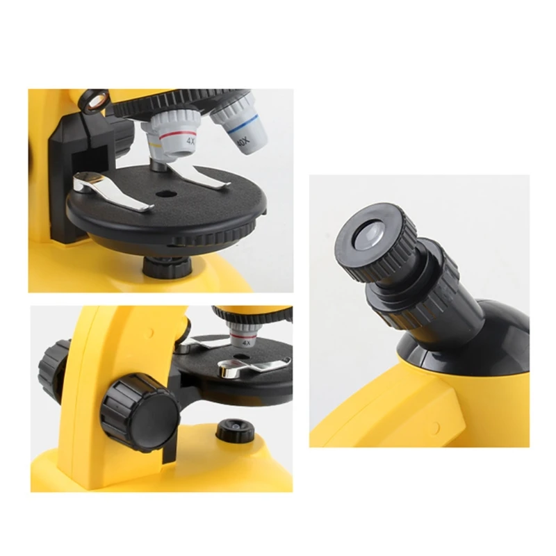 

Children Biological Microscope Kit Lab LED 100X-400X-1200X Home School Science Educational Toy Gift