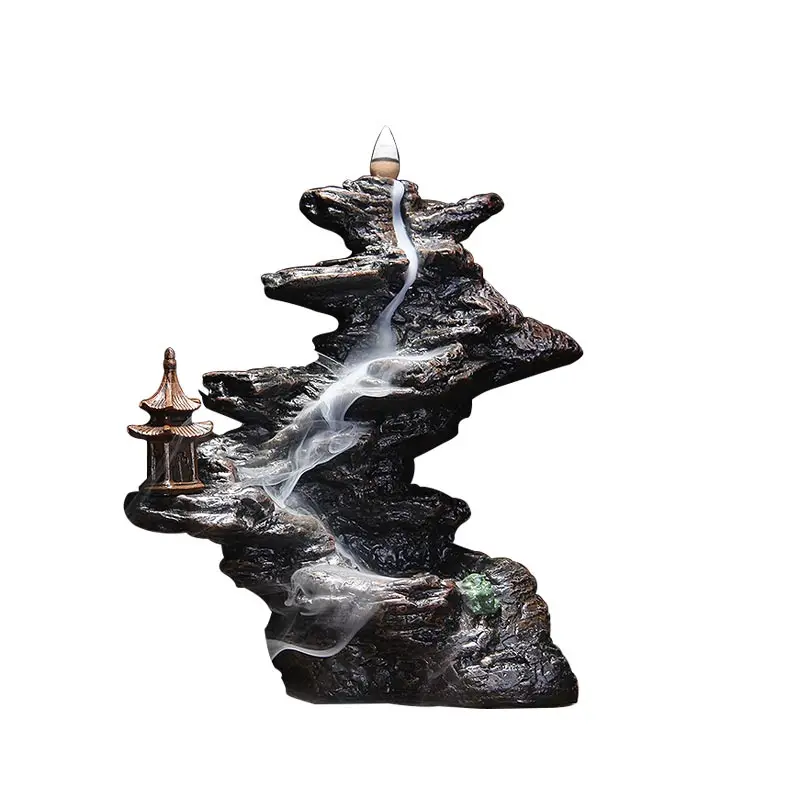 

Mountain Incense Burner Statue Waterfall Backflow Incense Burner Smoke Fountain Aromatherapy Encensoir Incense Burners BG50IB