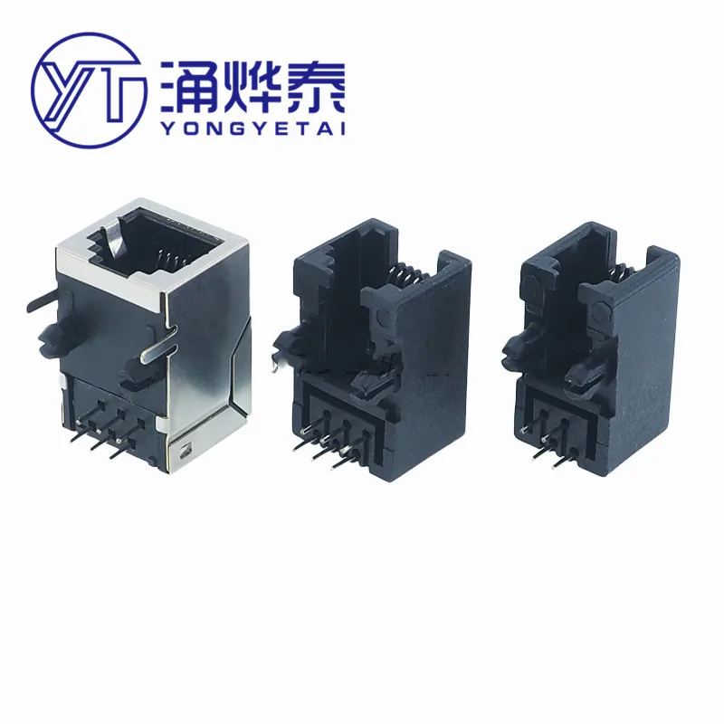 YYT 10 шт. RJ11 RJ12 изогнутый контакт 95001 4P4C 6P6C 6P4C 8P8C телефонная розетка с
