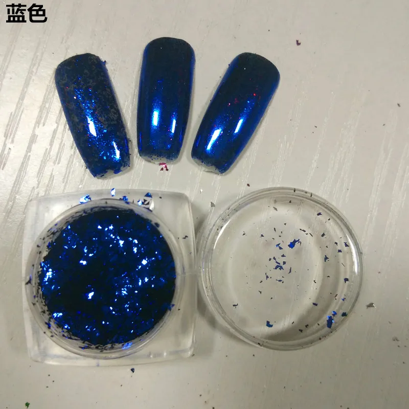 

1 Box Magic Mirror New! Aluminum Irregular metallic foil, Glitter foil flakes, mirror effect foils nail