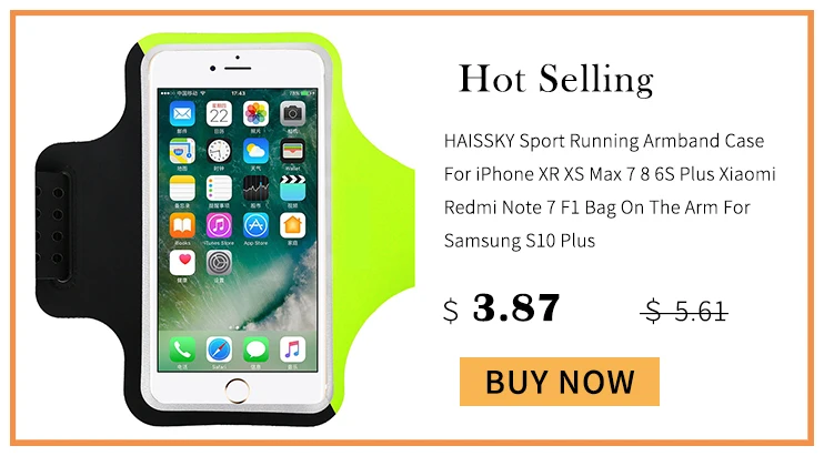 HAISSKY Спортивная нарукавная Повязка-чехол для бега для смартфона для iPhone XS XR X 7 8 6s Plus 11 Pro Max Xiaomi сумка на руку для samsung Note 10 S10 S9