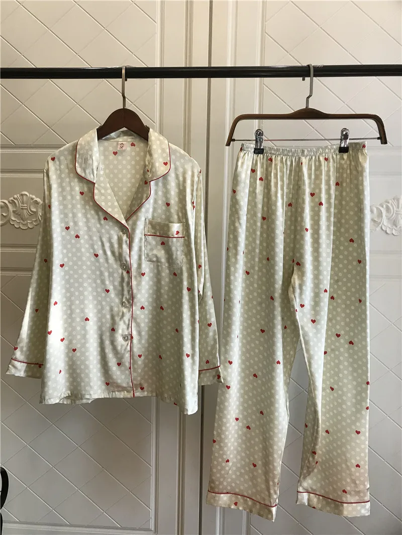 2 Piece Women Sleepwear Faux Silk Satin Pajamas Set Long Sleeve Suit Female Soft Sexy Homewear | Женская одежда