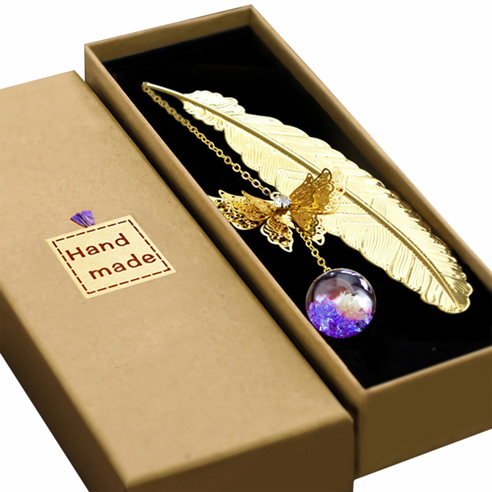 1 шт. креативная Ретро Винтажная закладка перо/бабочка металлические закладки