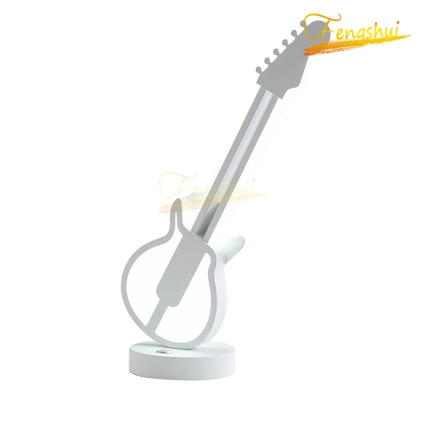 

Modern Minimalist LED Tricolor Dimming Table Lamp Nordic Guitar Decoration Touch Switch Table Lights Bedroom Living Room Lamp