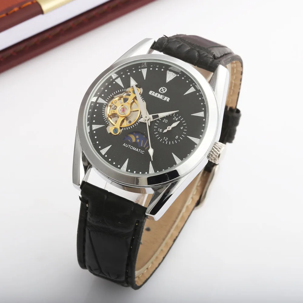 Мужские наручные часы GOER Tourbillon Роскошные автоматические механические