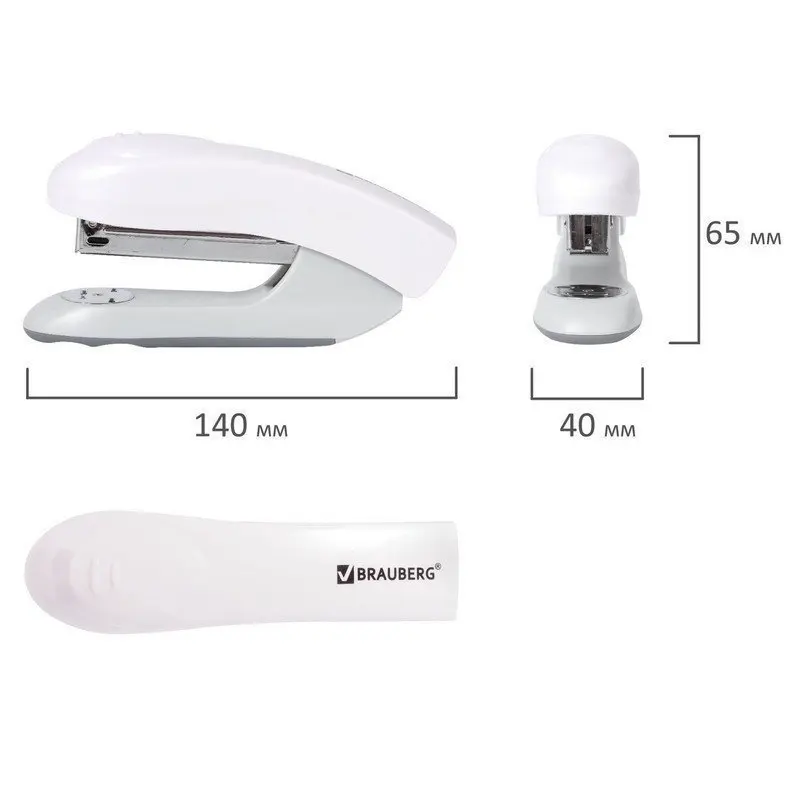 Stapler No. 24/6 26/6 brauberg &quotoriginal&quot up to 25 sheets white 227775 | Канцтовары для офиса и дома