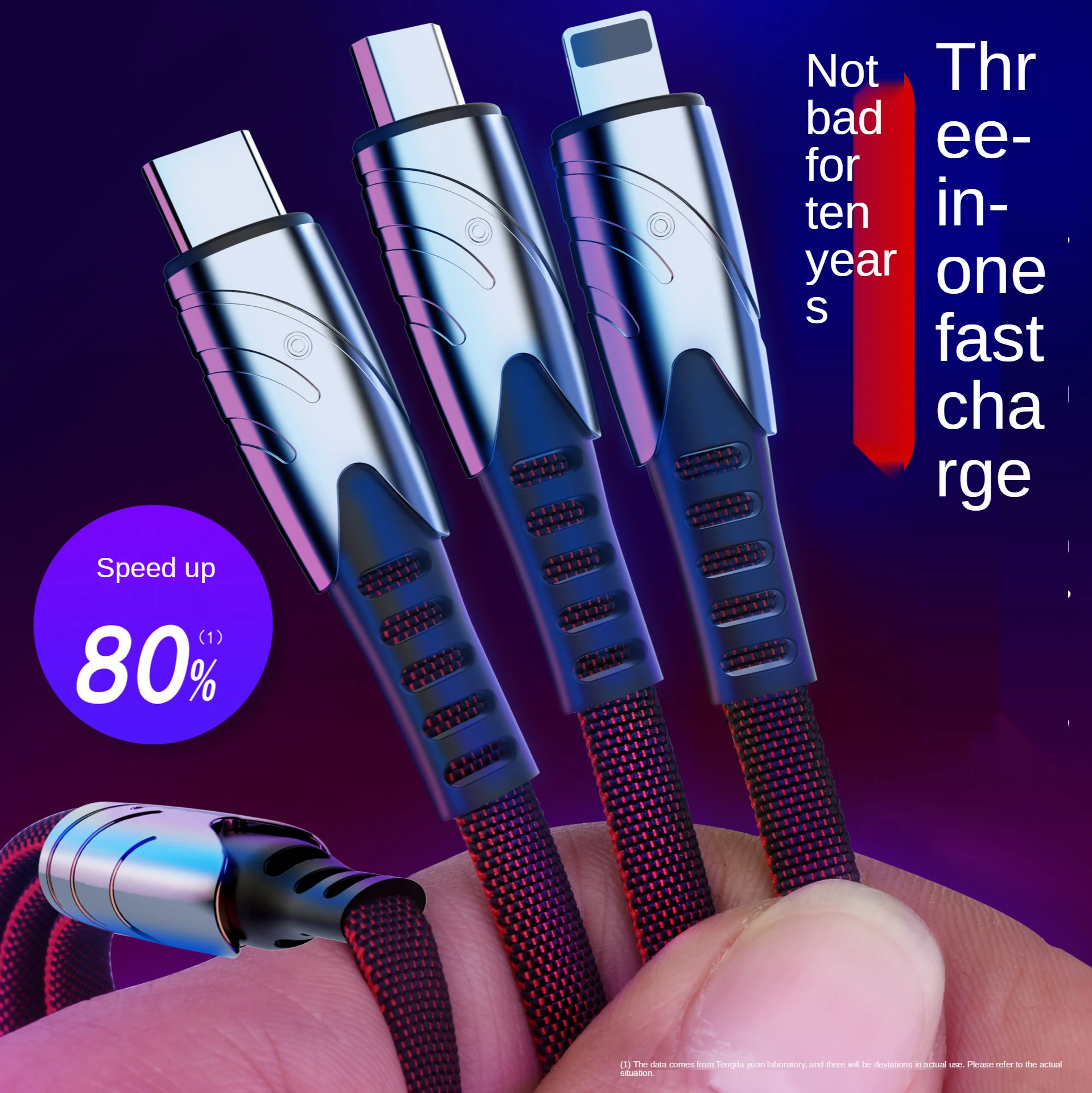 

Multi Charging Cable, Multi Charger Cable Braided Universal 3 in 1 Multiple USB Cable Charging Cord with Type-C, for Cell Phone