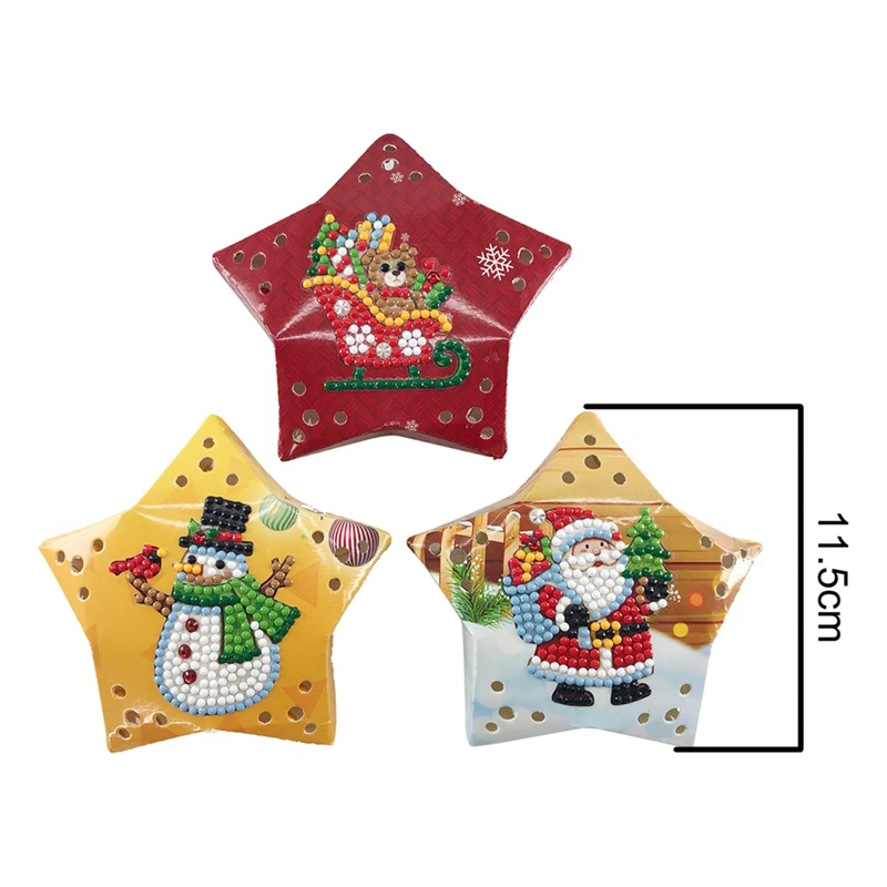 3 шт. сделай сам светодиодный Алмазный рисунок Рождественское украшение люстра