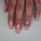 Накладные ногти с рисунком сердца, 24 шт., накладные ногти искусственные ногти с 1 листом24 шт., прозрачный клей для ногтей