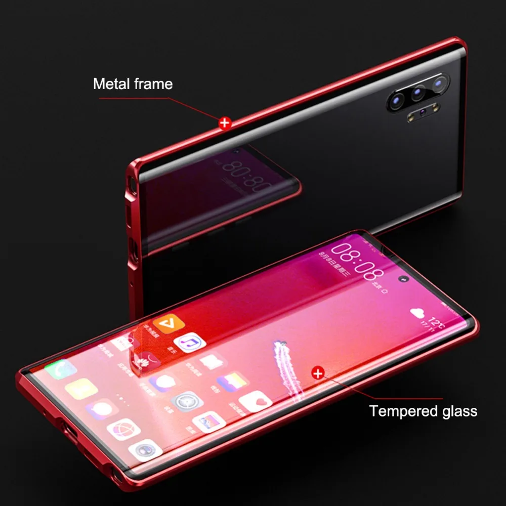 Магнитная Адсорбция металлический чехол для телефона для samsung galaxy S8 S9 S10 плюс S10e 5g Стекло чехол на магните для A70 A10 A30 A50 A400 A60