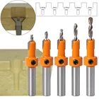 5pcs 8mm Shank Hss Woodworking Countersink Router Bit Set Screw Extractor Remon Demolition For Wood Milling Cutter#g35