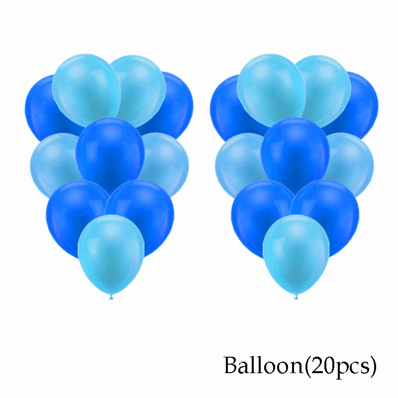 balloon blue Вечерние одноразовые столовые приборы с рисунком акулы из мультфильма, бумажная тарелка, салфетка для чашек, детский душ, детские принадлежности для дня рождения, Декор - Цвет: balloon blue