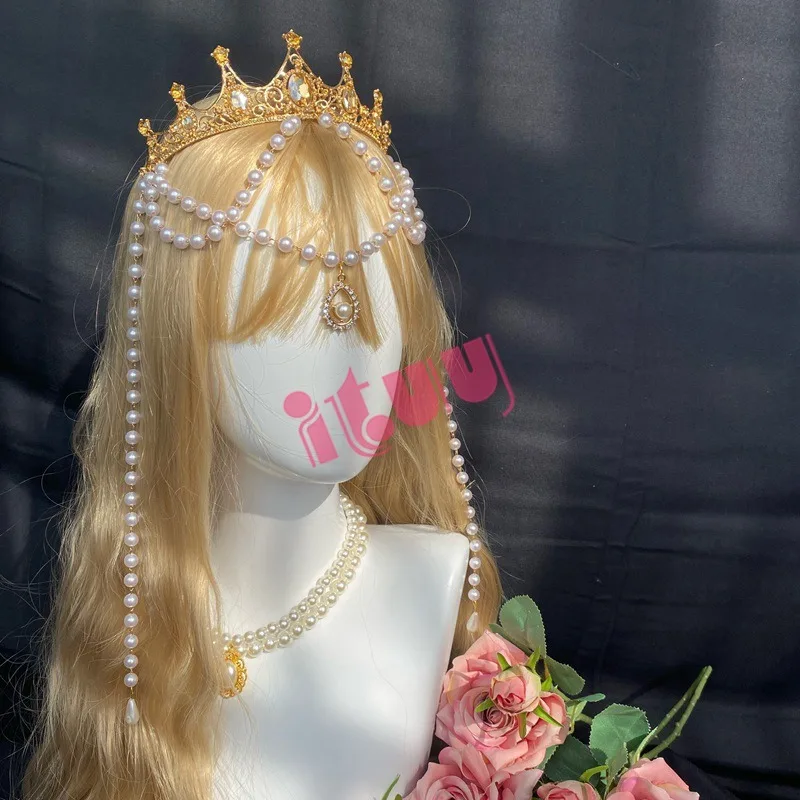 Тиара с жемчугом в стиле барокко аксессуары готическом | Тематическая одежда и
