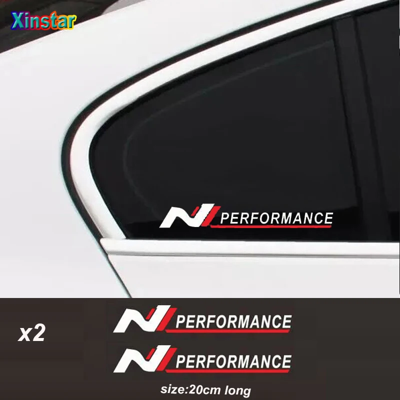 

2pcs N Performance Car windows sticker For Hyundai tucson kona sonata Genesis Solaris veloster i10 i30 i20 i40 ix35 elantra