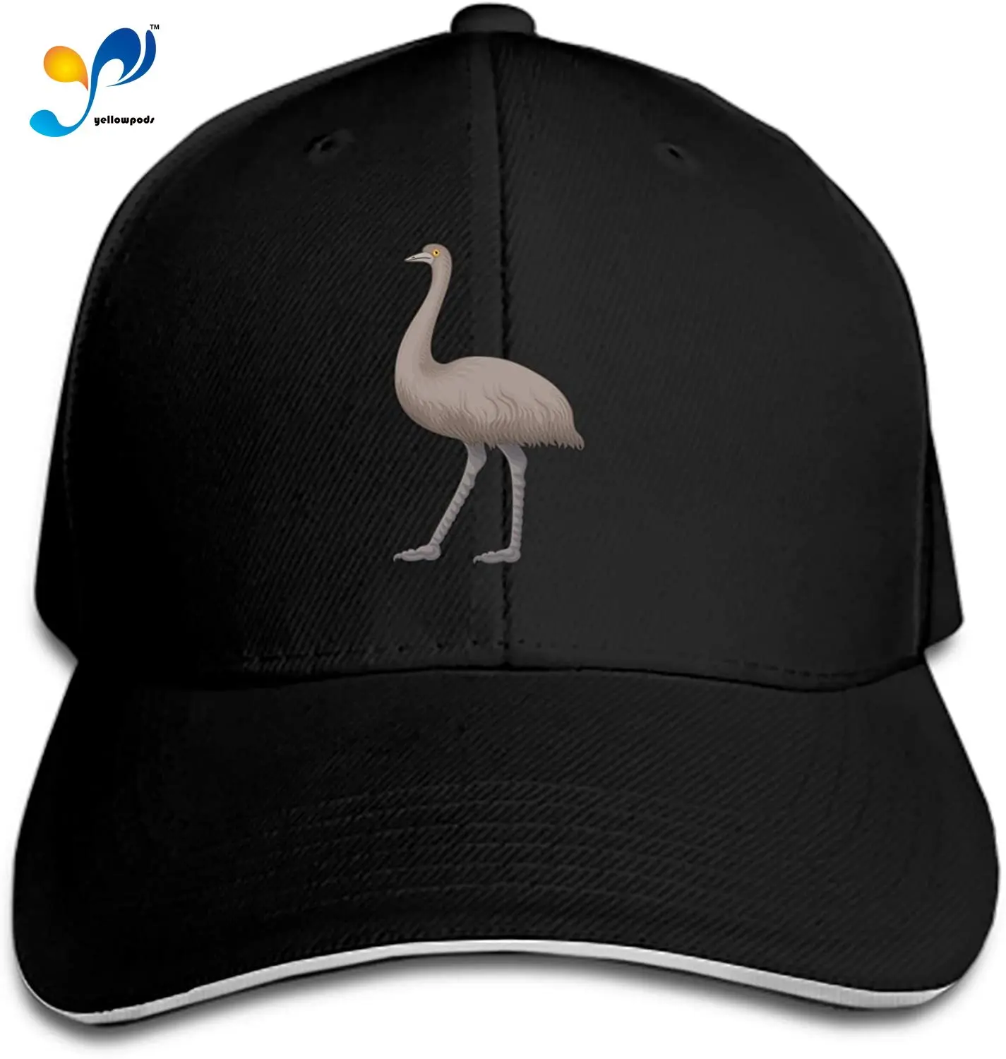 

Peaked Hat Australia Bird Emu Printed Sandwich Baseball Cap for Unisex Adjustable Hat