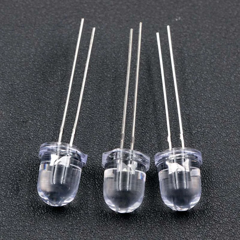 1000 шт. Led F8 / 8 мм круглая головка прозрачный длинный край ног белый красный синий