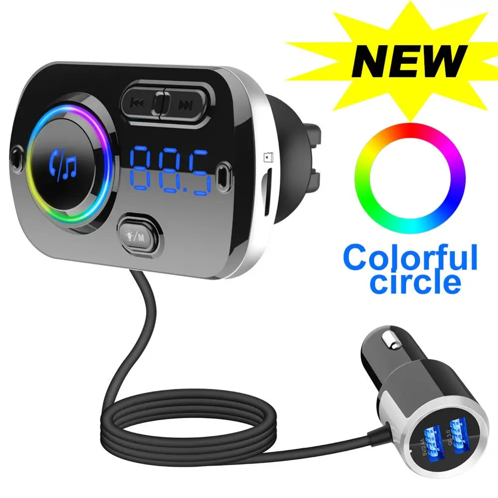 FM-передатчик BC49BQ Bluetooth-совместимое автомобильное зарядное устройство 5 0
