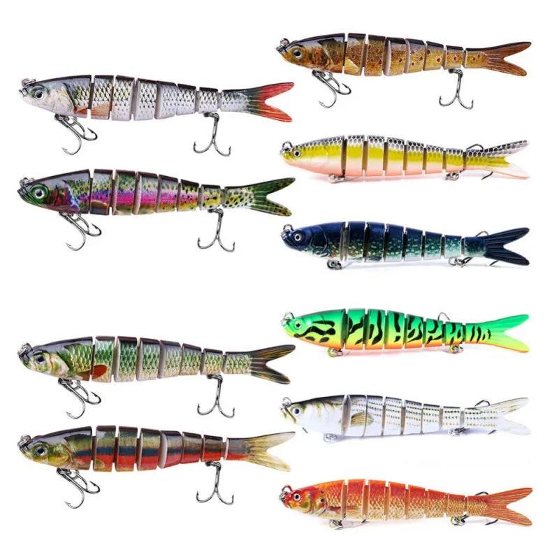 

Luya Knotty Fish 8 Segments Lure 13.7cm-27g- 4# Hook Artificial Bionic Hard Bait