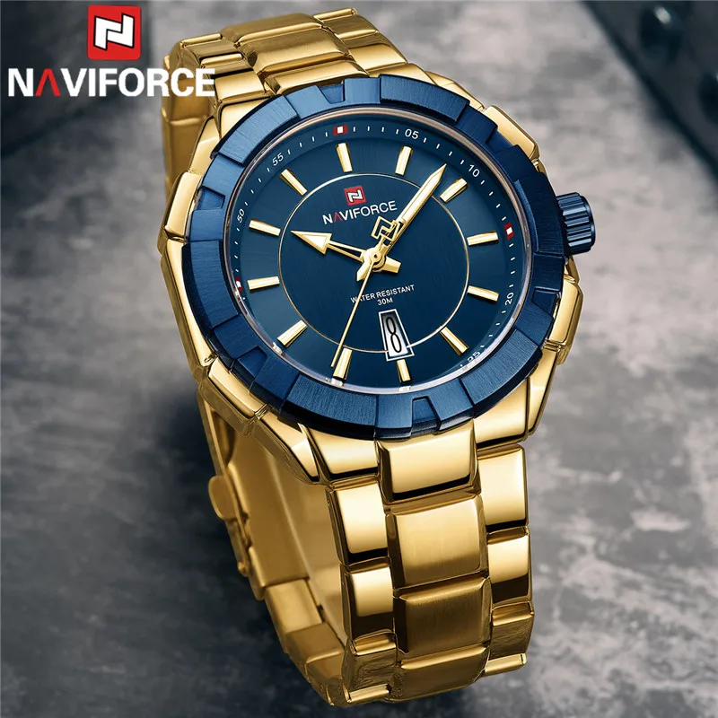 Часы наручные NAVIFORCE Мужские кварцевые спортивные водонепроницаемые брендовые