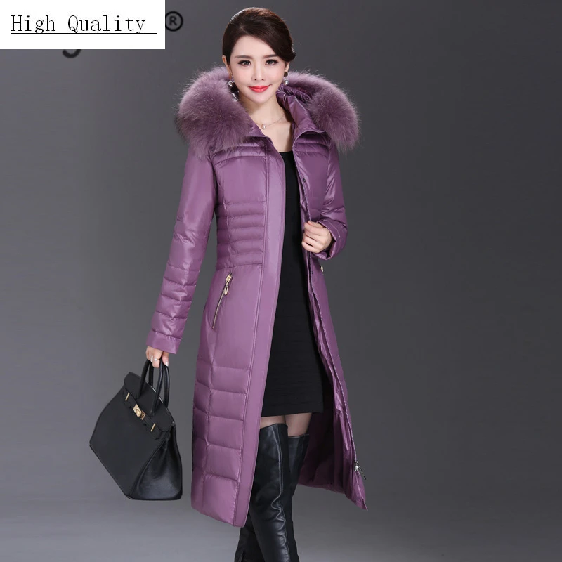 Женский пуховик размера плюс натуральный Лисий мех с капюшоном одежда 2020