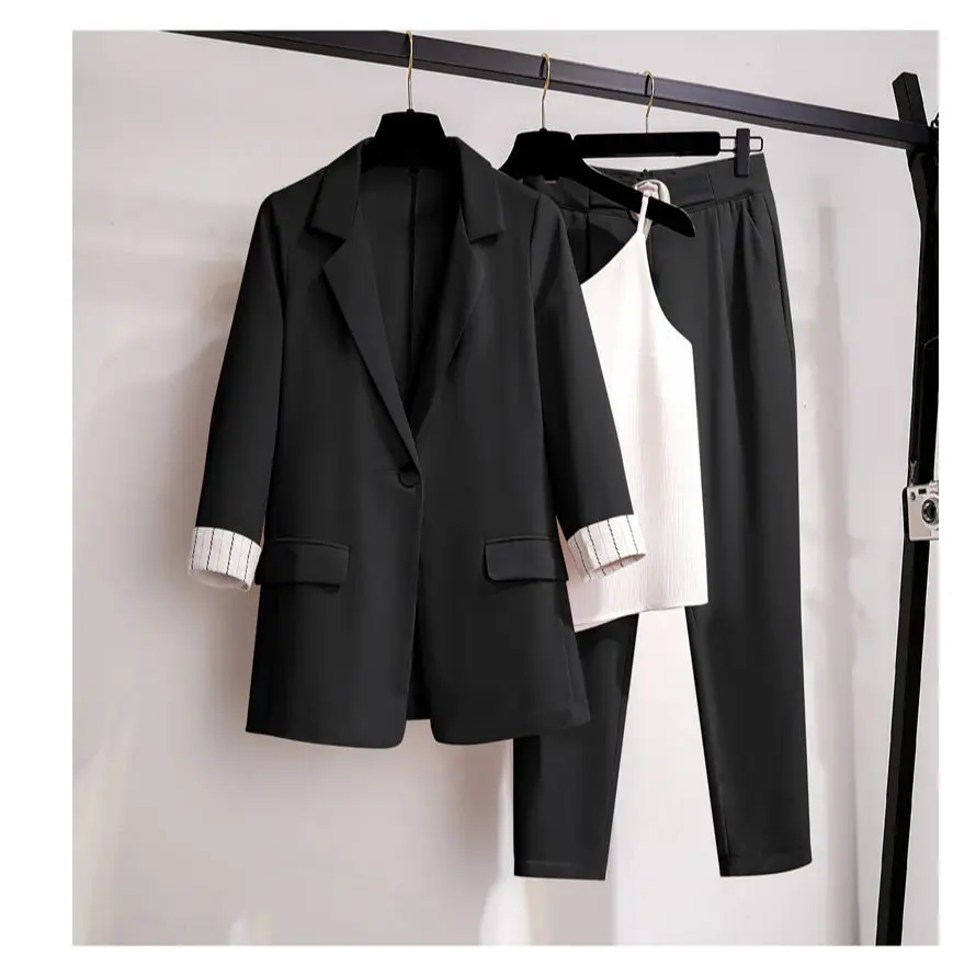 New Office Lady Suit Set Women 3 Piece Set Blazer + Pants + Tank Top Three-piece Blazer Women Plaid Casual Fashion Women Suits
New Office Lady Suit Set Women 3 Piece Set Blazer + Pants + Tank Top Three-piece Blazer Women Plaid Casual Fashion Women Suits