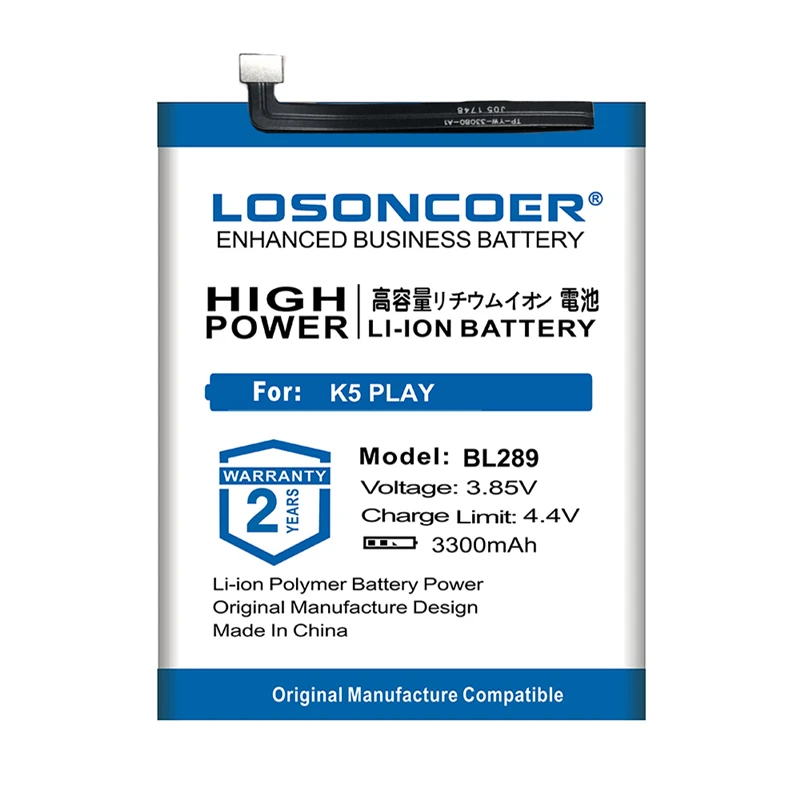 LOSONCOER 3300mAh BL289 батарея хорошего качества для lenovo K5 Play Замена батареи телефона+ Бесплатные инструменты