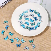 10pcs fine butterfly pendants blue enamel charms gift earrings necklace bracelet animal findings handmade diy jewelry accessorie