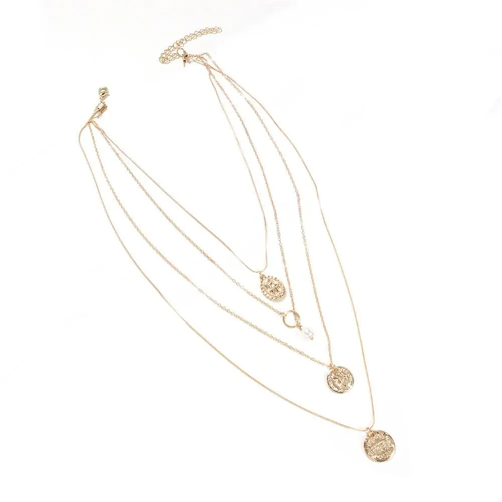 Женское нежное модное крутое геометрическое металлическое многослойное