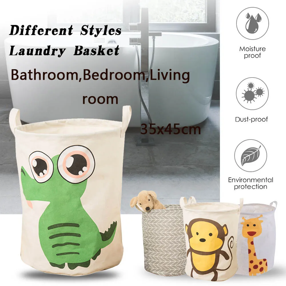 1 шт. негабаритный водонепроницаемый хлопок белье PE корзина для белья игрушки корзины для хранения одежды ведро-органайзер для ванной комнаты 35x45/40x50 см