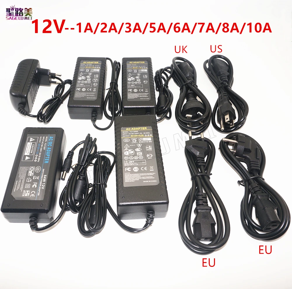 Светодиодный адаптер питания DC5V / DC12V DC24V 1A 2A 3A 5A 7A 8A 10A для 5V 12V 24V Светодиодная лента